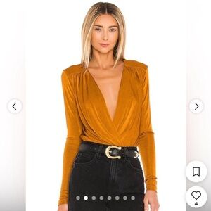 Free People x REVOLVE Intimately Turnt Long Sleeve Bodysuit in Honey Ginger